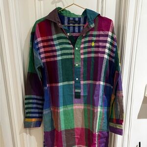 Polo Ralph Lauren plaid linen dress size 6